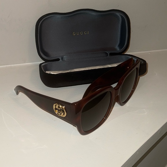 Gucci Sunglasses -  Acetate Square Frame Tortoise (GG0142SA) - Picture 2 of 10